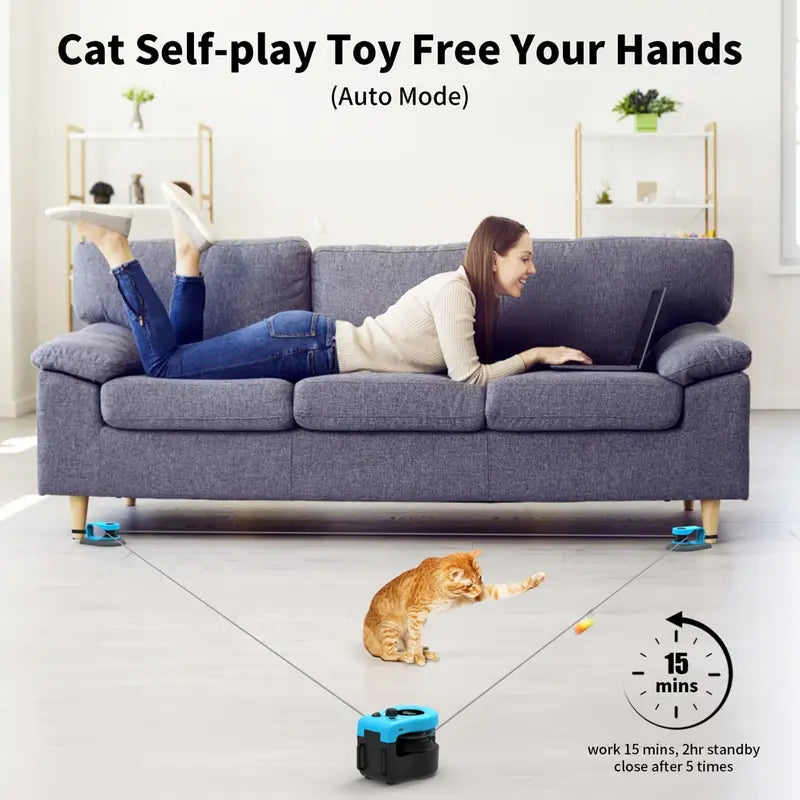CuddliLine™ - Interactive Running Cat Toy