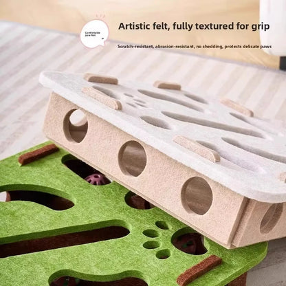 CuddliMaze™ - Feline Enrichment Felt Puzzle Toy