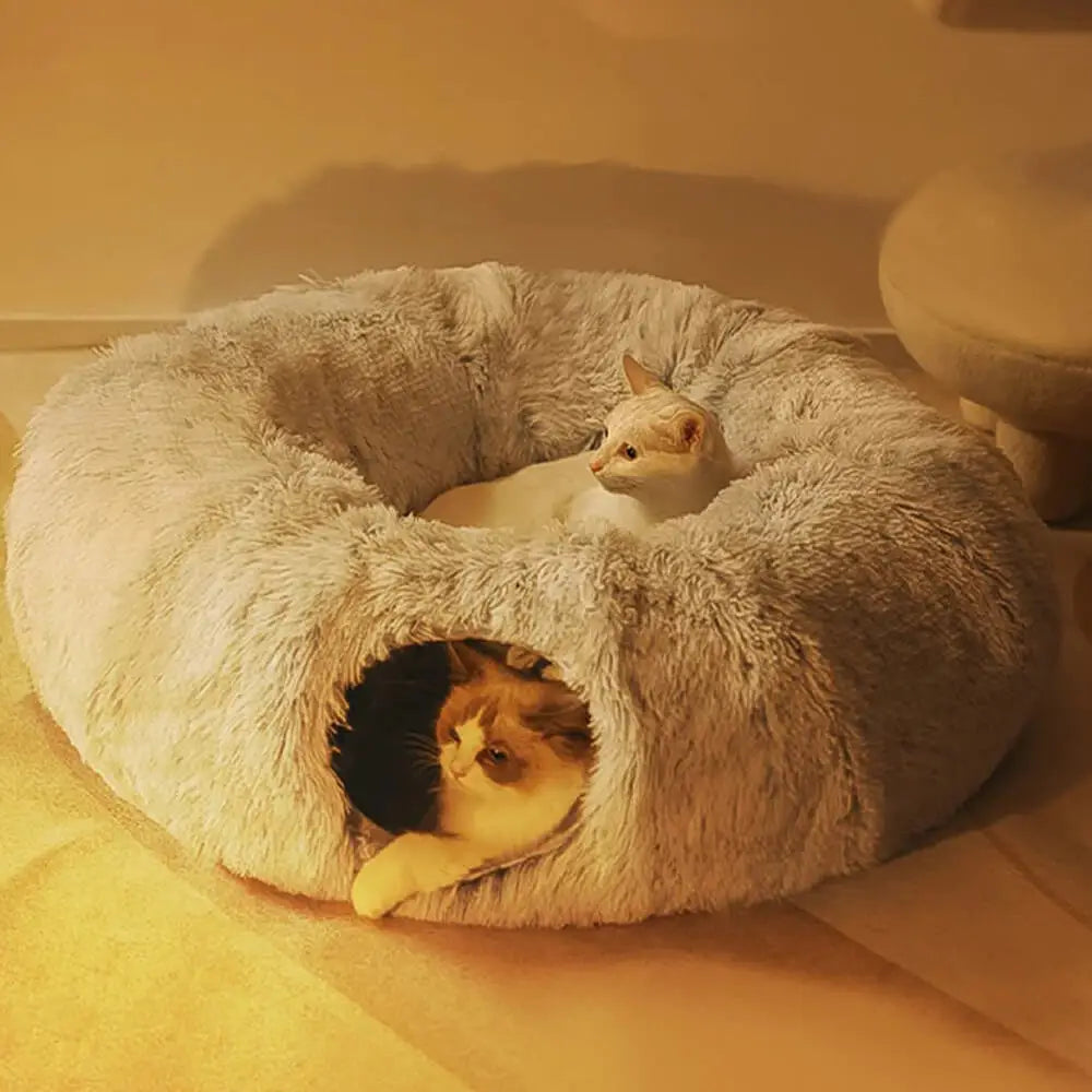 Cuddlio® Fluffy Cat Tunnel Bed